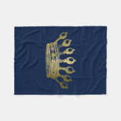 Esoteric Gold Crown Navy Fleecedecke (Vorderseite (Horizontal))