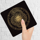 Esoteric Gold Serpent Sun Celestial Mandala  Fliese