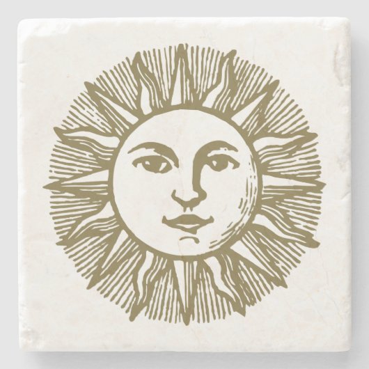 Esoteric Gold Sun Steinuntersetzer (Vorderseite)