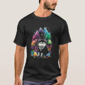 Esoteric Husky Dog Crystals Cute Illustration T-Shirt (Vorderseite)