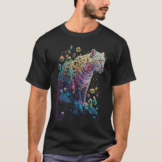 Esoteric Leopard Crystals Cute Illustration 4 T-Shirt (Vorderseite)