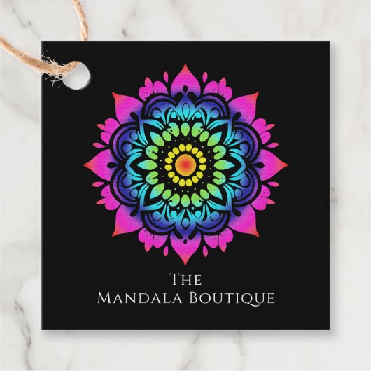 Esoteric Mandala Holistic Metaphysical Boho Bright Geschenkanhänger (Vorderseite)
