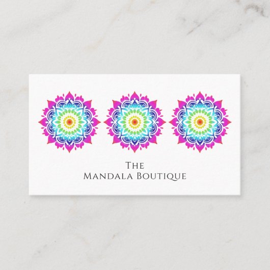 Esoteric Mandala Holistic Metaphysical Boho Bright Visitenkarte (Vorderseite)