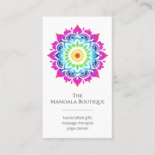 Esoteric Mandala Holistic Metaphysical Boho Bright Visitenkarte (Vorderseite)