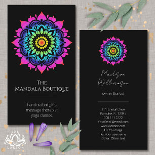 Esoteric Mandala Holistic Metaphysical Boho Bright Visitenkarte