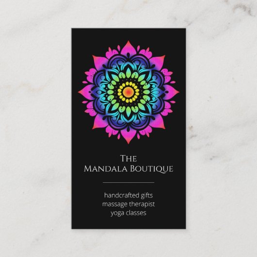 Esoteric Mandala Holistic Metaphysical Boho Bright Visitenkarte (Vorderseite)