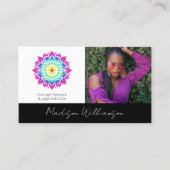 Esoteric Mandala Holistic Metaphysical Boho Foto Visitenkarte (Vorderseite)