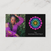 Esoteric Mandala Holistic Metaphysical Boho Foto Visitenkarte (Vorderseite)