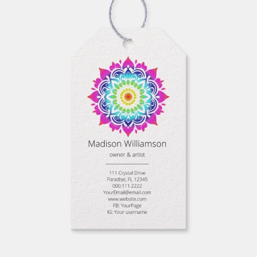 Esoteric Mandala Holistic Metaphysische Vielen Dan Geschenkanhänger (Rückseite)