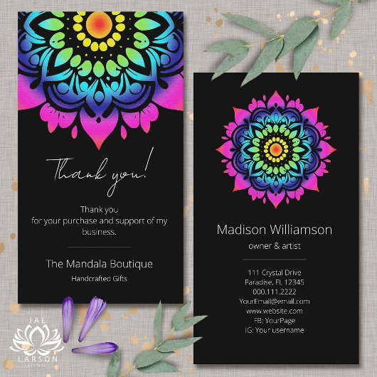 Esoteric Mandala Holistic Metaphysische Vielen Dan Visitenkarte
