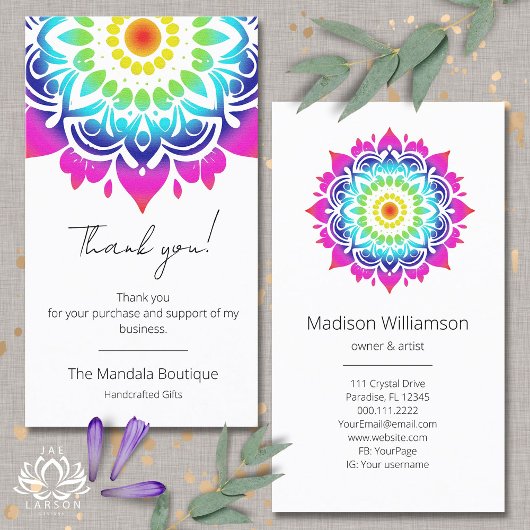 Esoteric Mandala Holistic Metaphysische Vielen Dan Visitenkarte