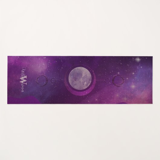 Esoteric Moon And Stars Personalized Yogamatte (Vorderseite (Horizontal))