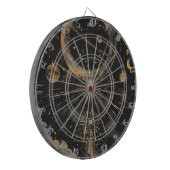 Esoteric Night Sky Black and Gold Dartscheibe (Vorderseite Links)