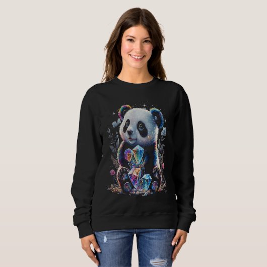 Esoteric Panda Crystals Cute Illustration  1 Sweatshirt (Vorne ganz)