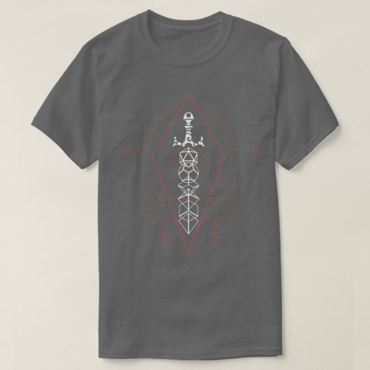 Esoteric Polyhedral Dice Set Schwert T-Shirt (Design vorne)