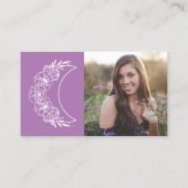 Esoteric Psychic Energy Modern Crescent Moon Foto Visitenkarte (Rückseite)