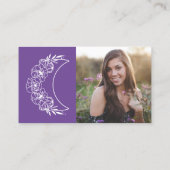 Esoteric Psychic Energy Modern Crescent Moon Foto Visitenkarte (Rückseite)