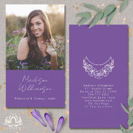 Esoteric Psychic Energy Modern Crescent Moon Foto Visitenkarte