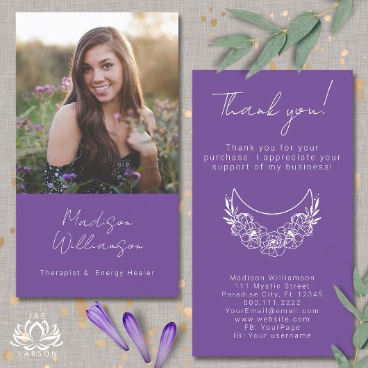 Esoteric Psychic Modern Foto Kunde Vielen Dank Visitenkarte