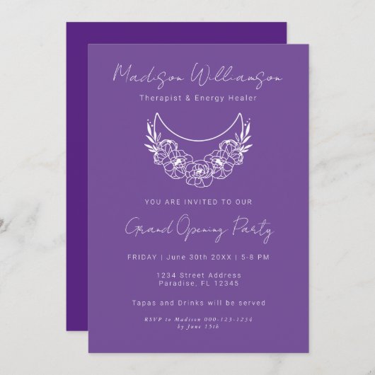 Esoteric Psychic Modern Moon Business Event Einladung (Vorne/Hinten)