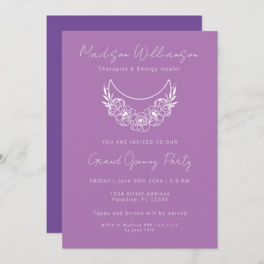 Esoteric Psychic Modern Moon Business Event Einladung (Vorne/Hinten)