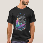 Esoteric Racoon Pet Art Crystals Cute Illustration T-Shirt (Vorderseite)