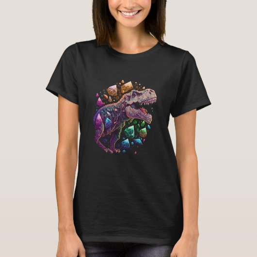 Esoteric Rex Trex Crystals Cute Illustration 1 T-Shirt (Vorderseite)