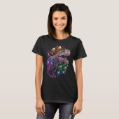 Esoteric Rex Trex Crystals Cute Illustration 1 T-Shirt (Vorne ganz)