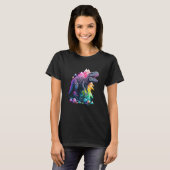 Esoteric Rex Trex Crystals Cute Illustration 8 T-Shirt (Vorne ganz)