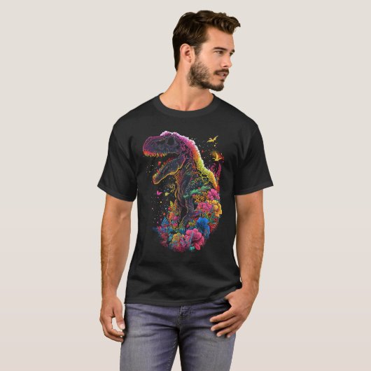 Esoteric Rex Trex Crystals Niedlich Illustration 4 T-Shirt (Vorne ganz)
