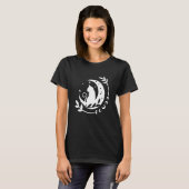 Esoteric Spiritual Cat Moon Line T-Shirt (Vorne ganz)