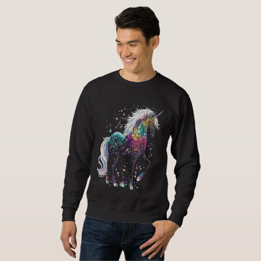 Esoteric Unicorn Crystals Cute Illustration Sweatshirt (Vorne ganz)