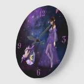 Esoterische Hexenkraft Magick Lila Geschenk für He Große Wanduhr (Winkel)