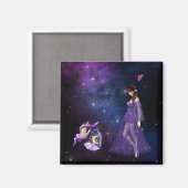 Esoterische Hexenkraft Magick Lila Geschenk für He Magnet (Vorderseite/Rückseite)