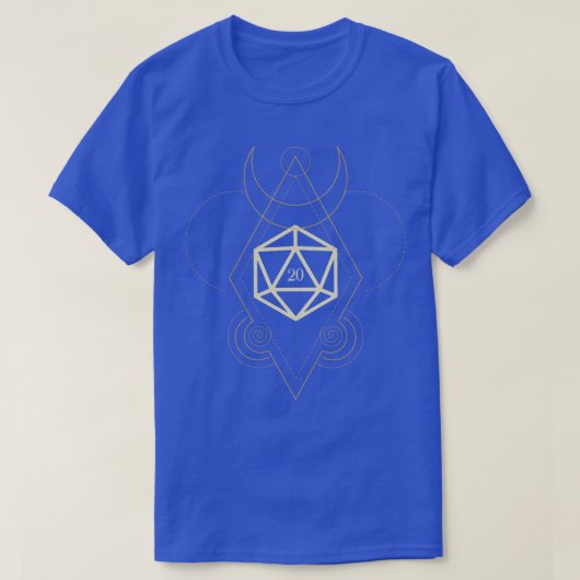 Esoterische Polyhedral D20 Dice Tarot Five T-Shirt (Design vorne)
