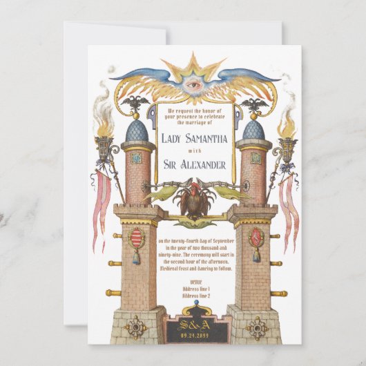 Esoterische Renaissance-Manuskript Mittelalterlich Einladung (Vorderseite)