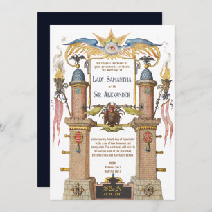 Esoterische Renaissance-Manuskript Mittelalterlich Einladung