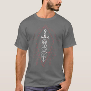 Esoterischer polyedrischer Würfelsatz Schwert T-Shirt