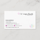 Esoterischer Therapeut für die holografische Krist Visitenkarte (Rückseite)