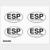 ESP Funny Euro Oval Decal Slogan Ovaler Aufkleber (Blatt)