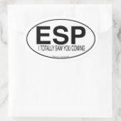 ESP Funny Euro Oval Decal Slogan Ovaler Aufkleber (Tasche)