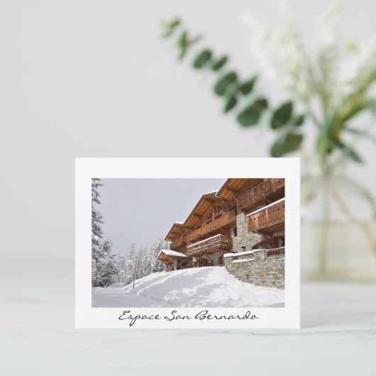Espace San Bernardo Weißer Text Postkarte (Stehend Vorderseite)