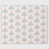 Espalier-Blüte in Rosa und Grün Geschenkpapier (Flach)