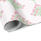Espalier-Blüte in Rosa und Grün Geschenkpapier (Rolleneckpunkt)