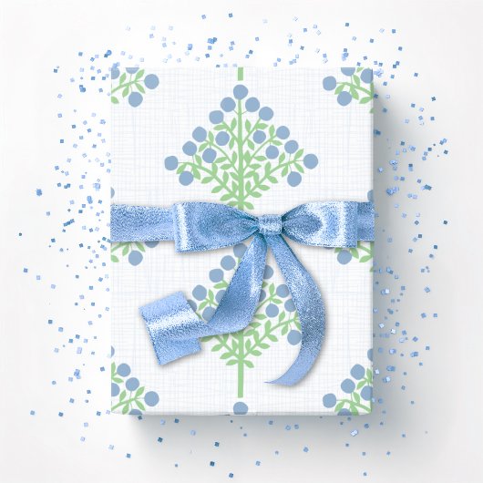 Espalier-Blüte in Schiefer und Grün Geschenkpapier