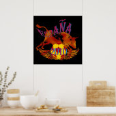 España 2010 Grunge Toro Fußballgeschenke Poster (Küche)