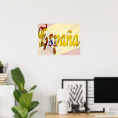 España Banderas ~ Spanische Flagge Poster (Heimbüro)