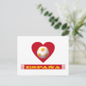 ESPAÑA Fútbol Corazón y Bufanda Brasil 2014 Postkarte (Stehend Vorderseite)
