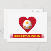 ESPAÑA Fútbol Corazón y Bufanda Brasil 2014 Postkarte (Vorne/Hinten)