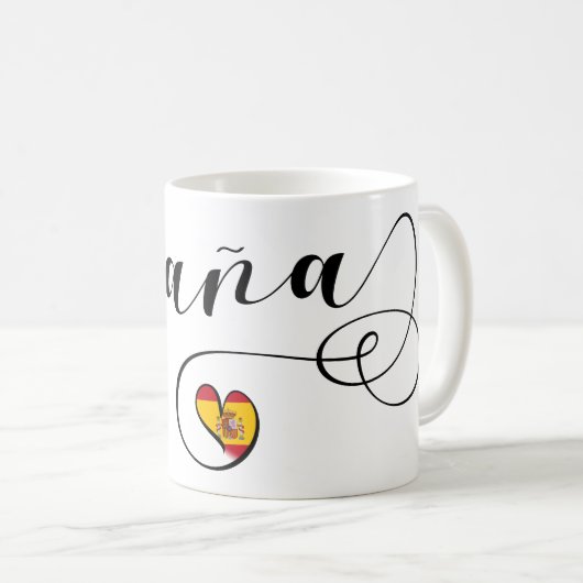 España Herzflagge Spanien Spanien Spanien Kaffeetasse (VorderseiteRechts)